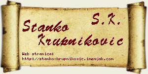 Stanko Krupniković vizit kartica
